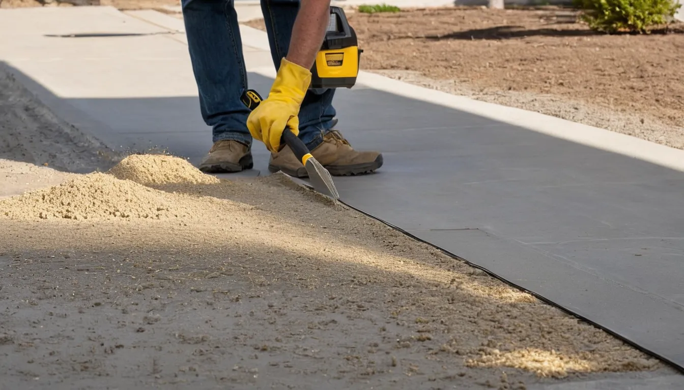 Fresh broom-finished concrete driveway in front of a stucco ranch home in Glendale